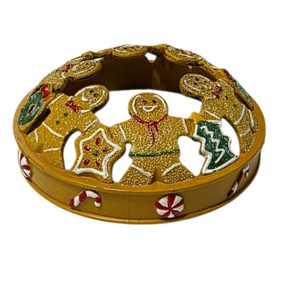 2 Yankee Candle Gingerbread Man Illuma Lid Jar Topper Christmas Sugared Holiday - Picture 5 of 10